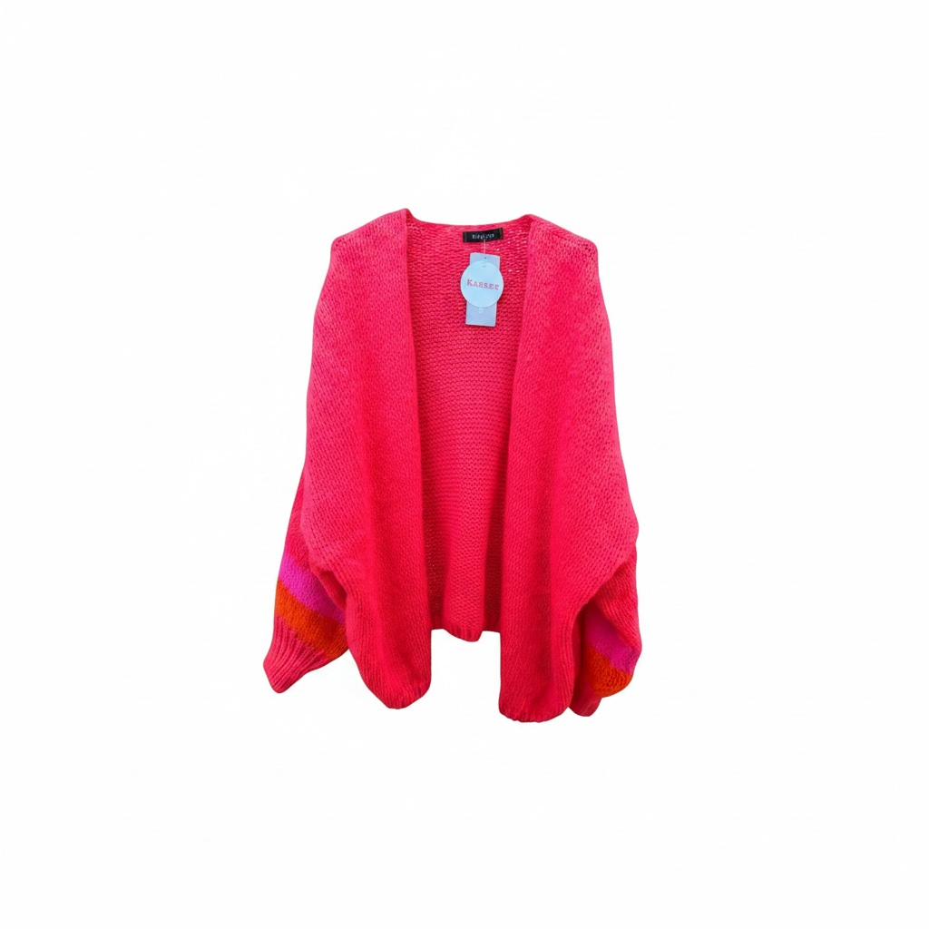 Block colour cuff cardigan