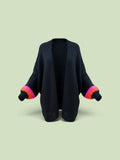 Block colour cuff cardigan