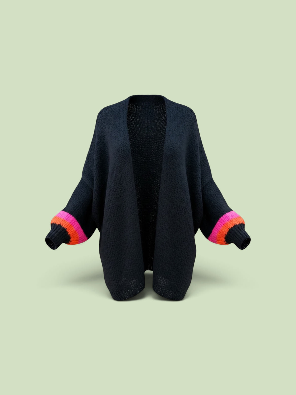 Block colour cuff cardigan