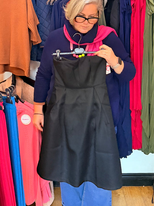 Black strapless dress