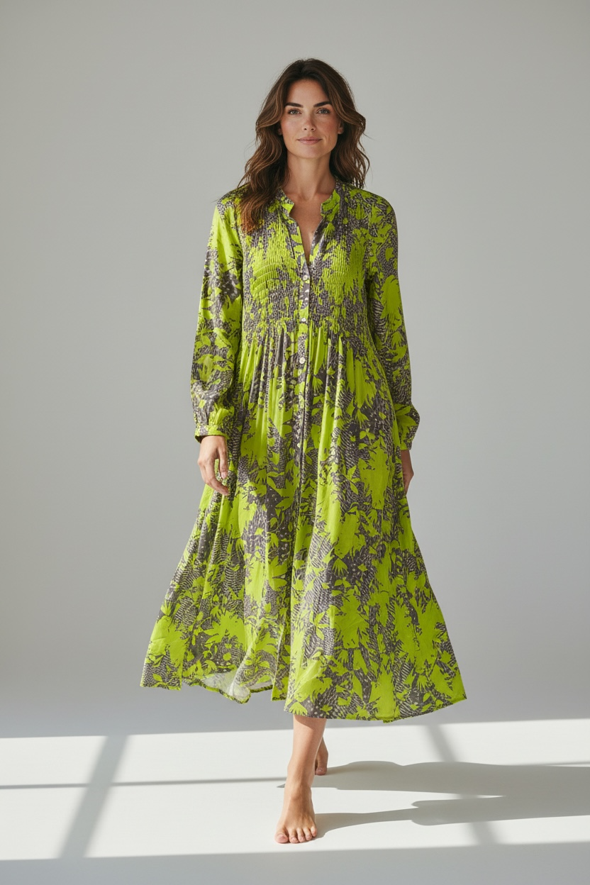 Long sleeved cotton dress