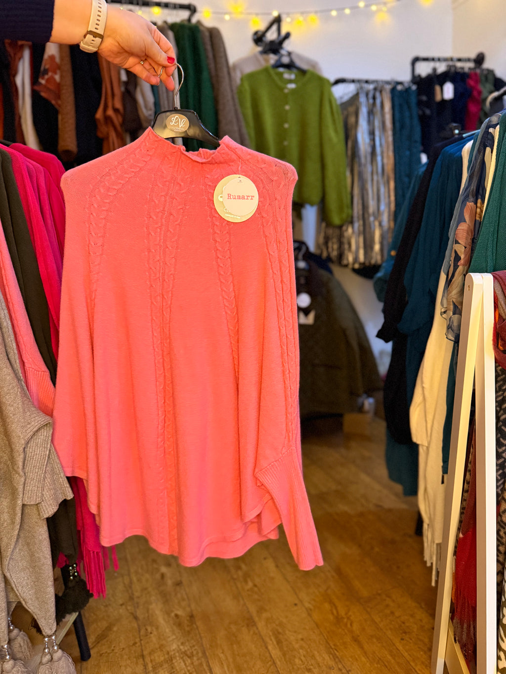 Pink batwing knit