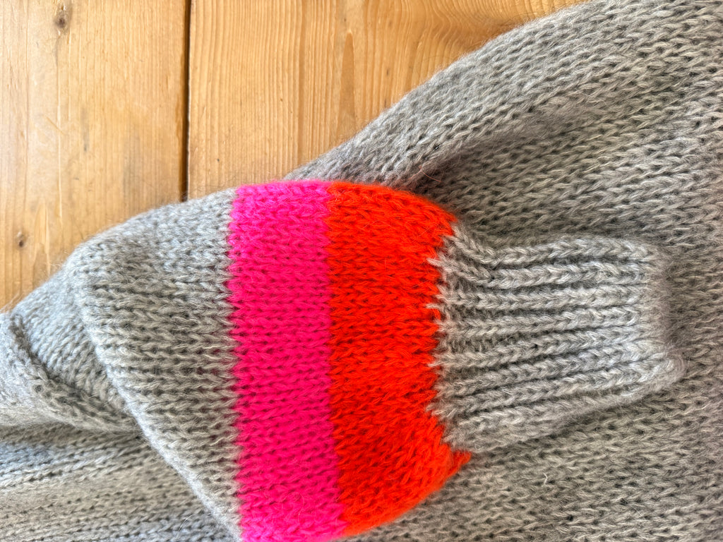 Block colour cuff cardigan