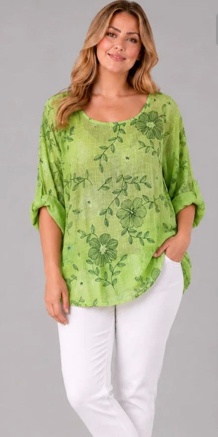Cotton Floral top - one size (fits 12-18)