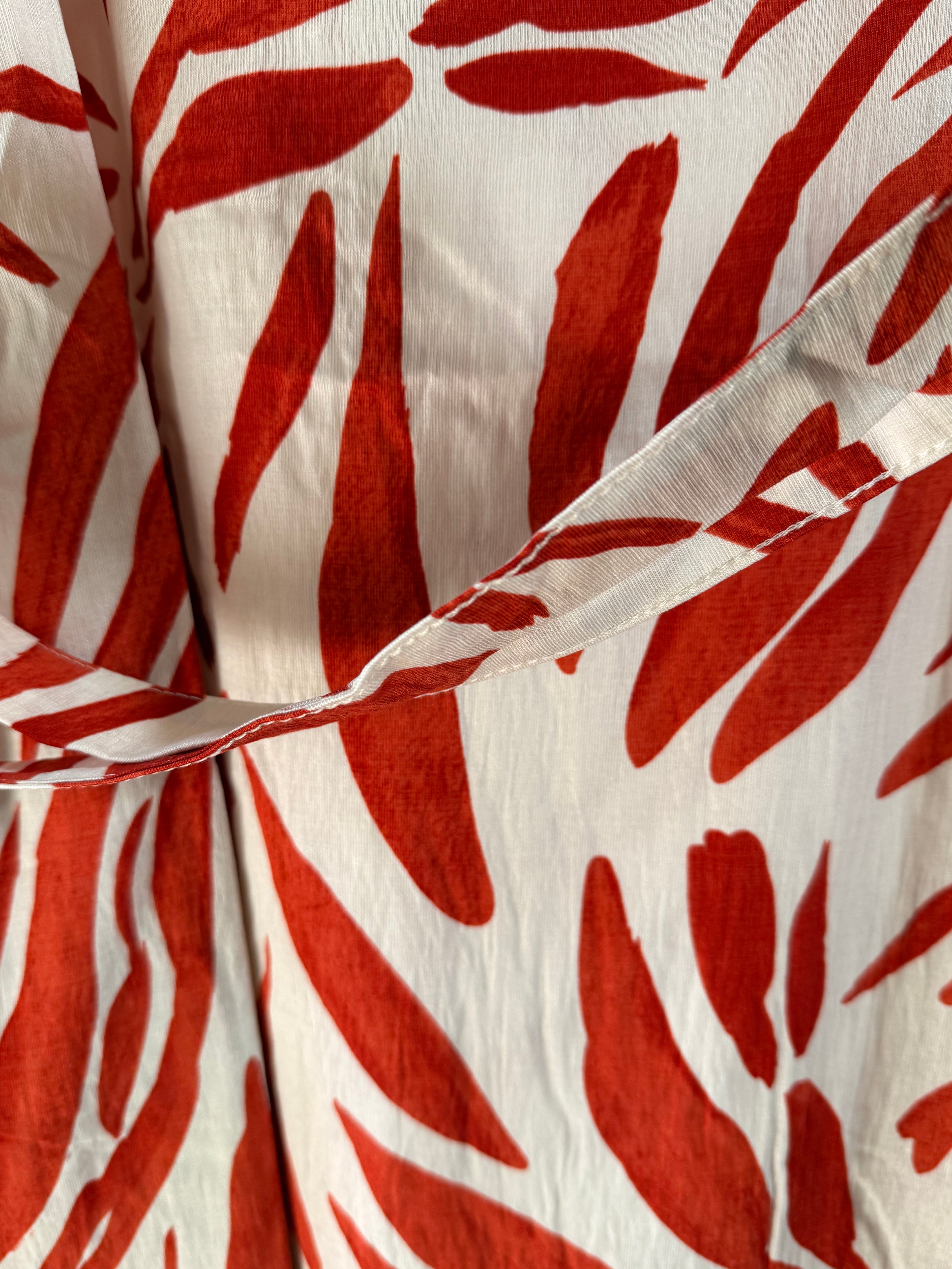 Orange leaf print Midaxi dress
