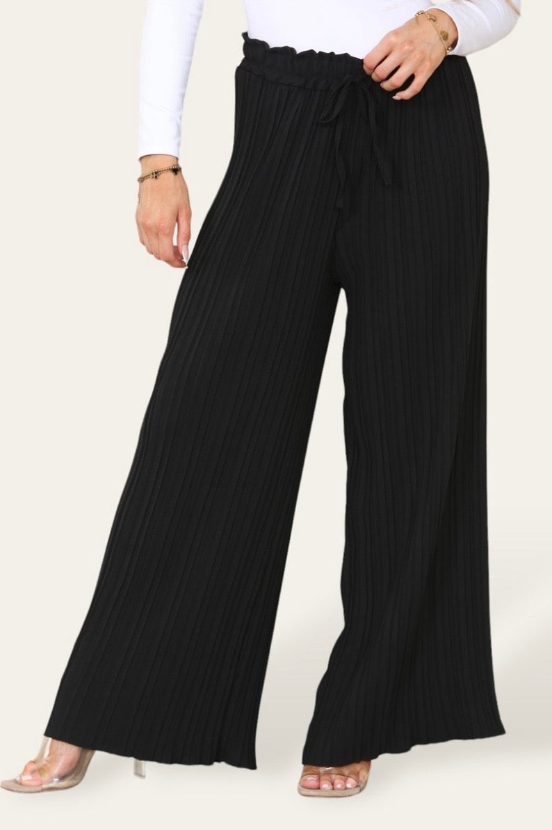 Pleated stretch trousers