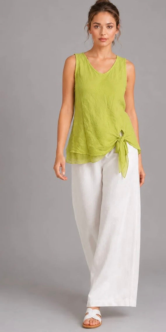 Linen Knot detail top - one size (fits 8-14)