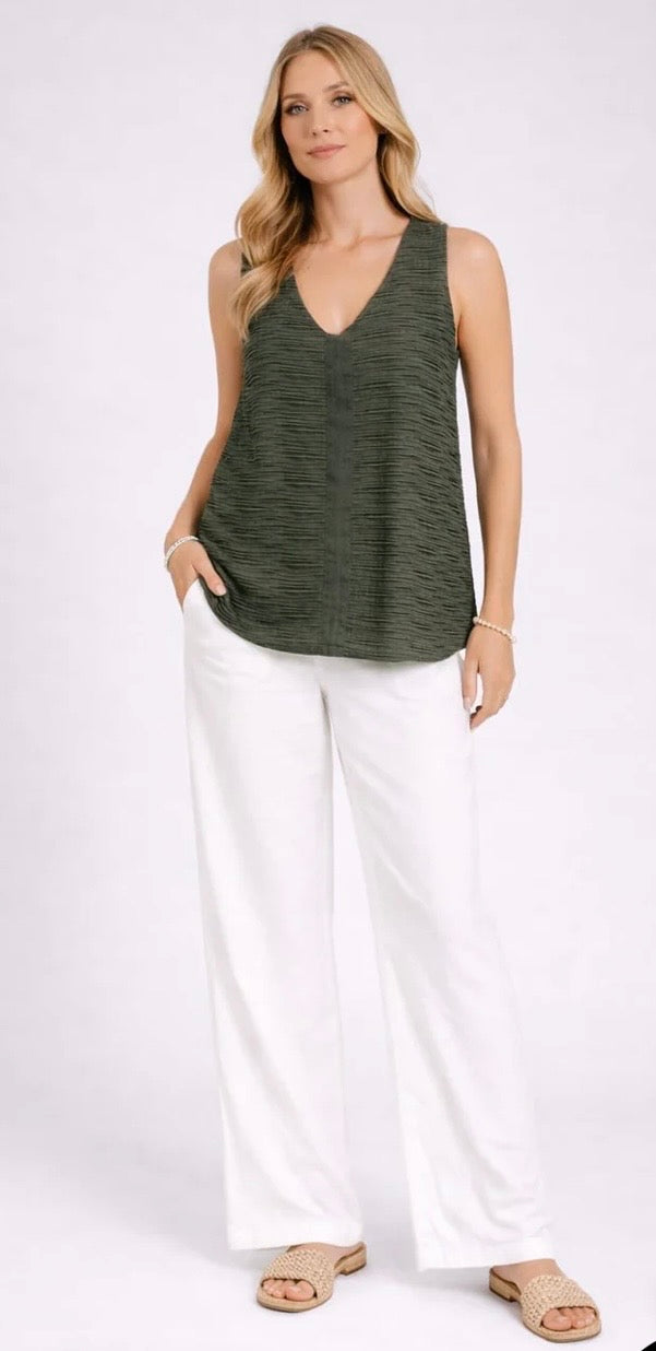 V-Neck Linen top - one size (fits 8-14)