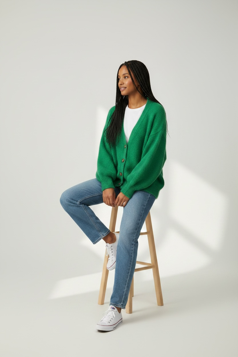 Buttoned Cardigan - mohair