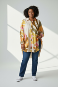Oversized bright print shirt