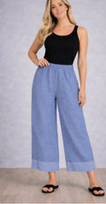Wide leg casual linen trousers - one size (fits 10-16)