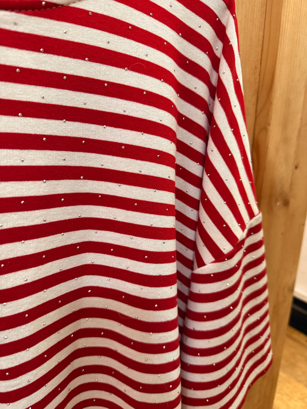 Diamante stripe boxy T-shirt