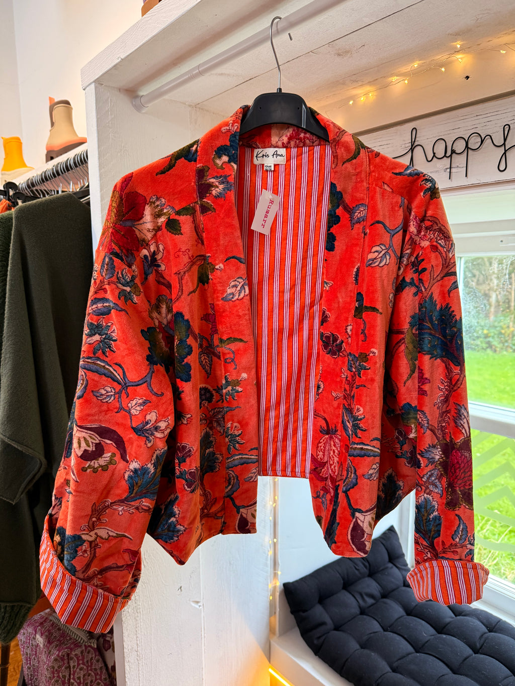 Cropped velvet jacket - one size fits 10-20