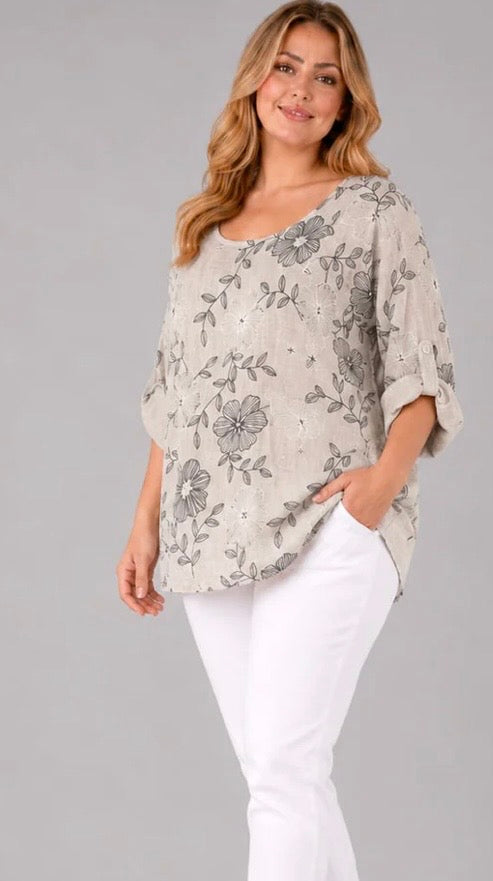 Cotton Floral top - one size (fits 12-18)