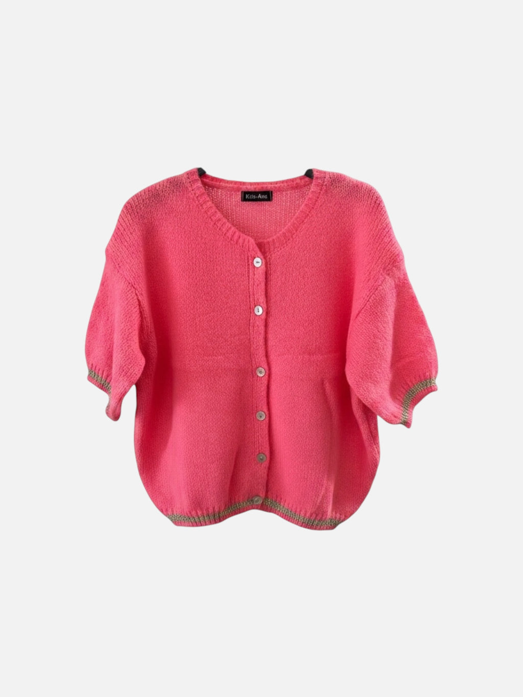 Short sleeve glitter detail cardigan