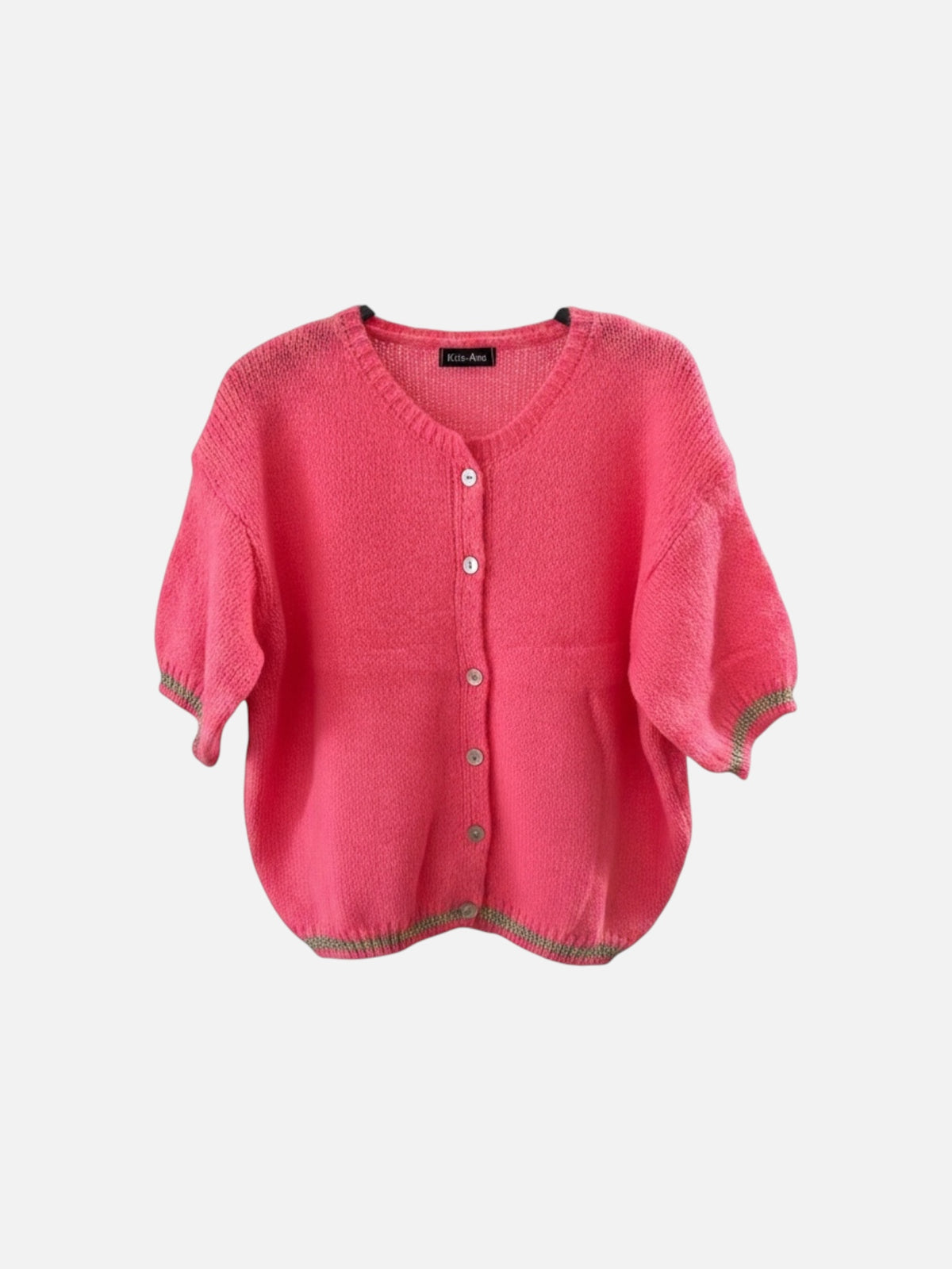 Short sleeve glitter detail cardigan