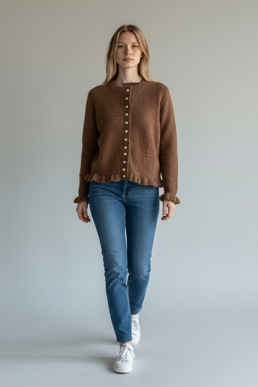 Ruffle trim cardi