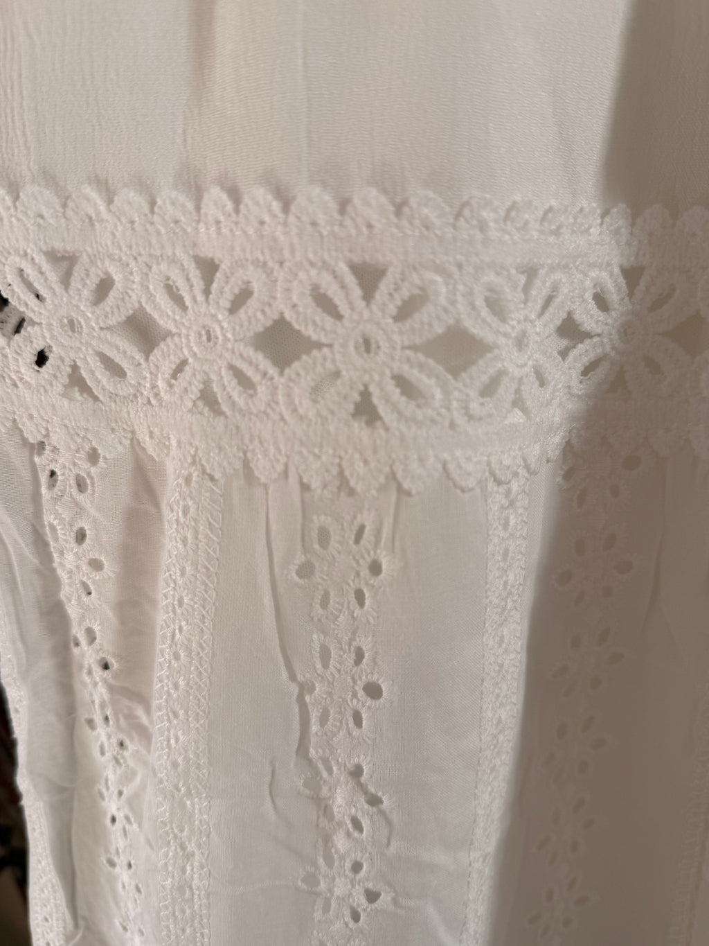 White Broderie maxi skirt