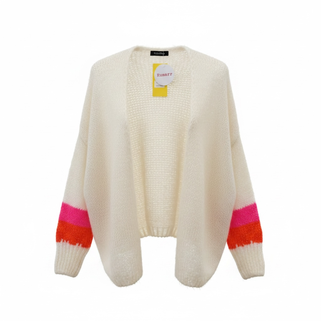 Block colour cuff cardigan