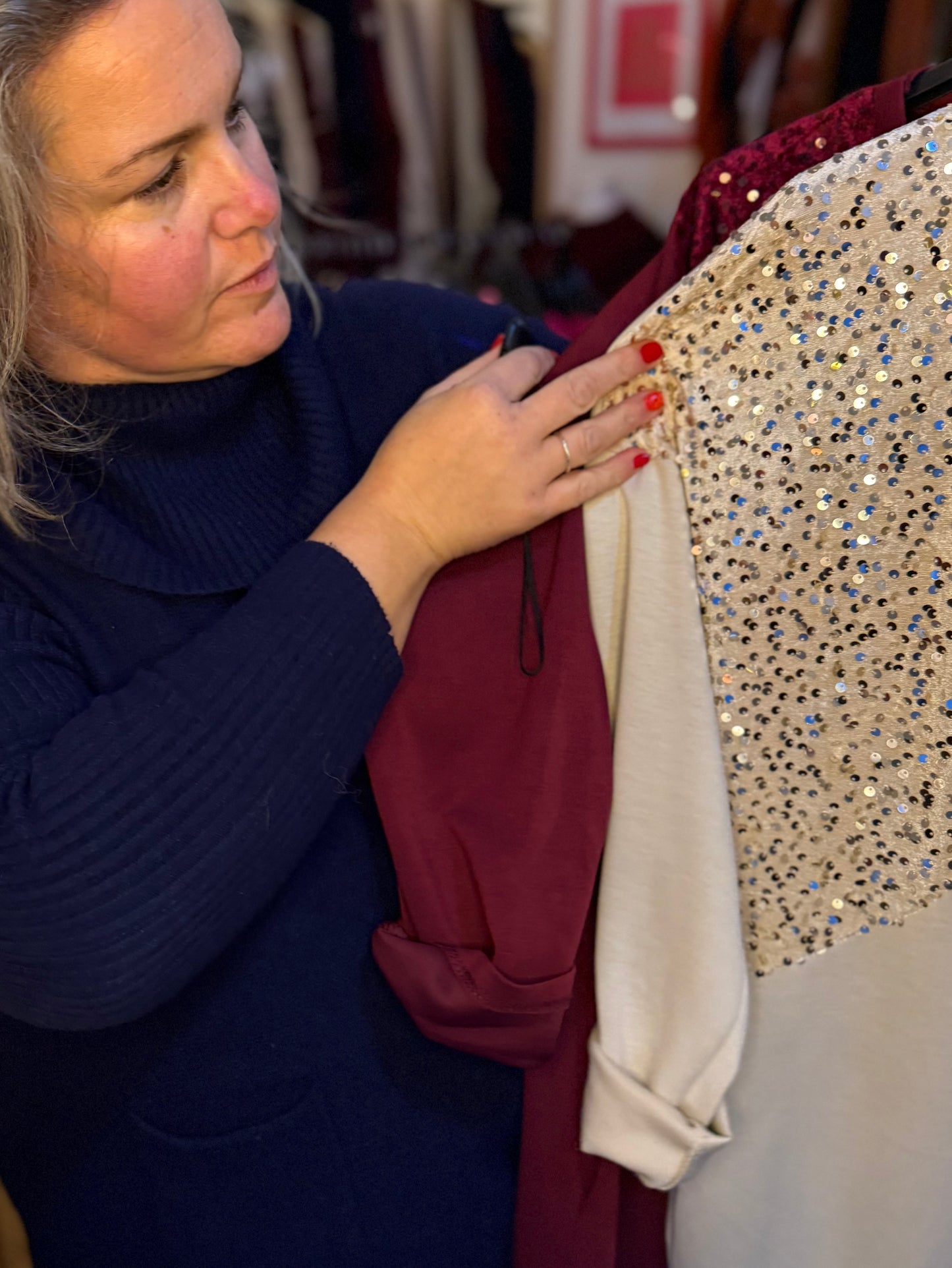 Sequin detail tunic dress