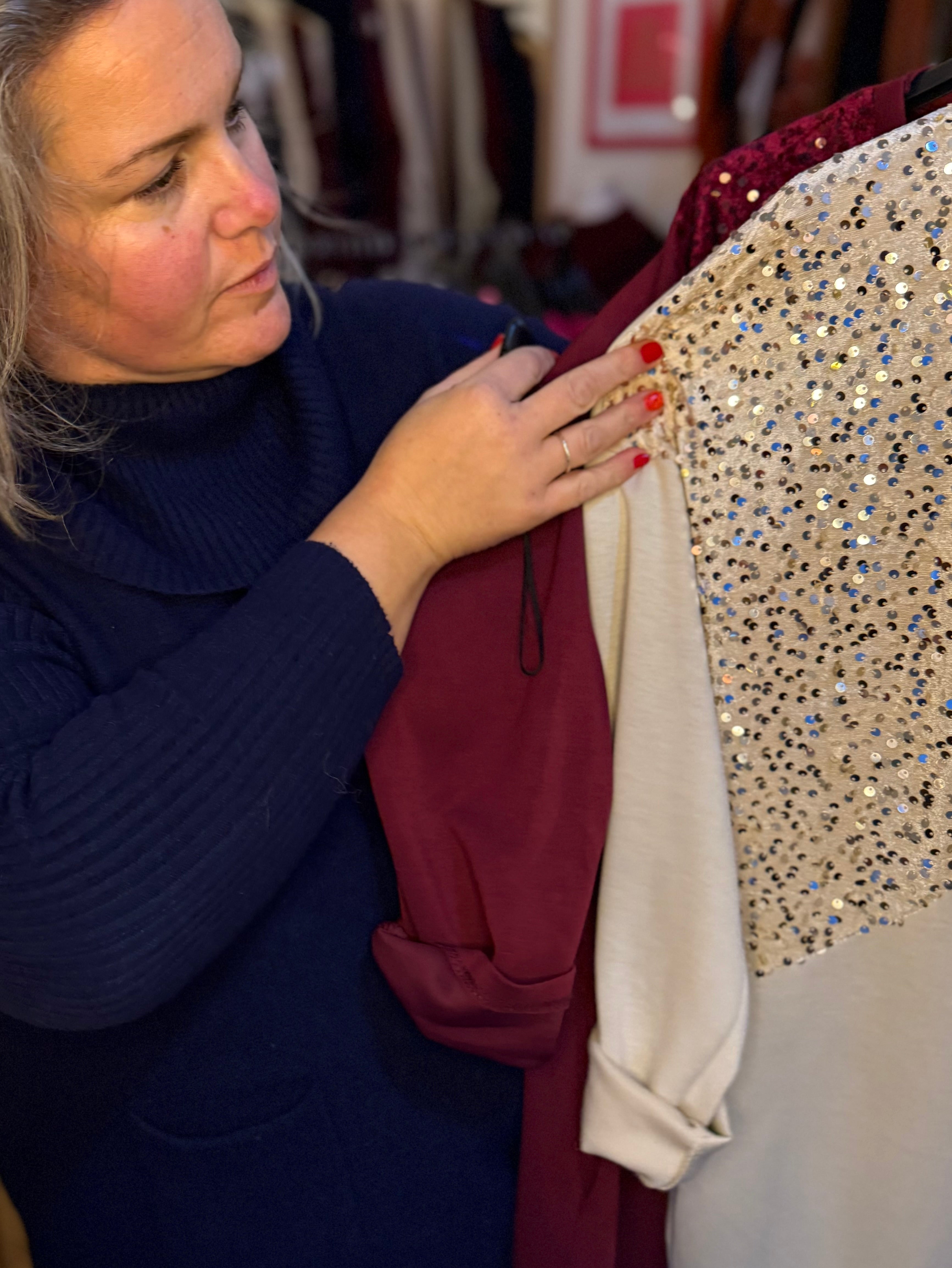 Sequin detail tunic dress