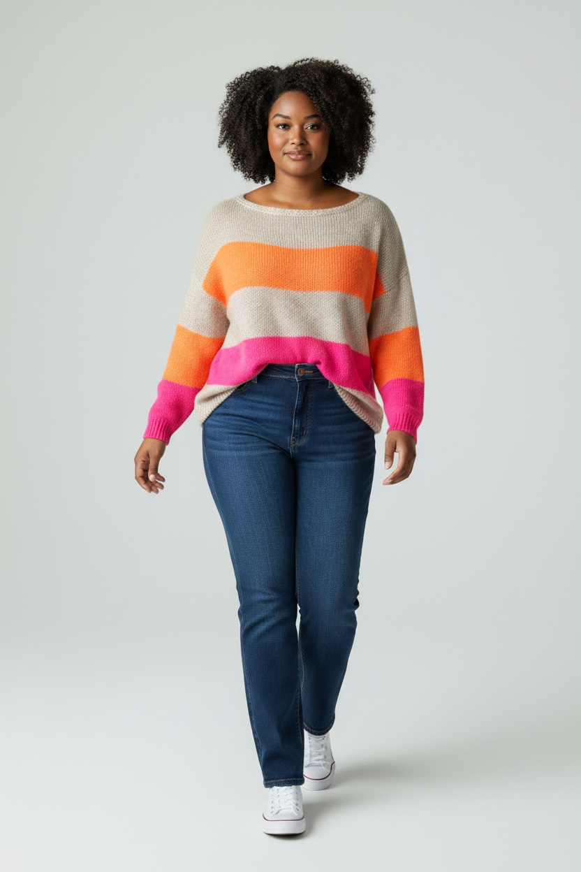 Boxy Bold stripe Jumper - One Size (fits 8-16)