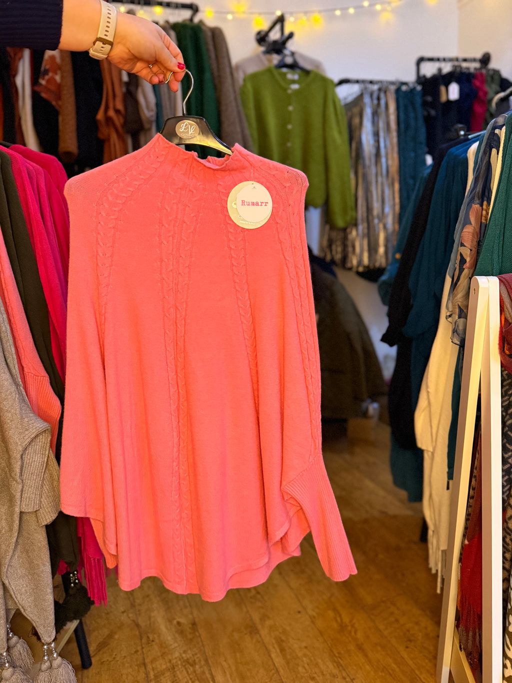Pink batwing knit
